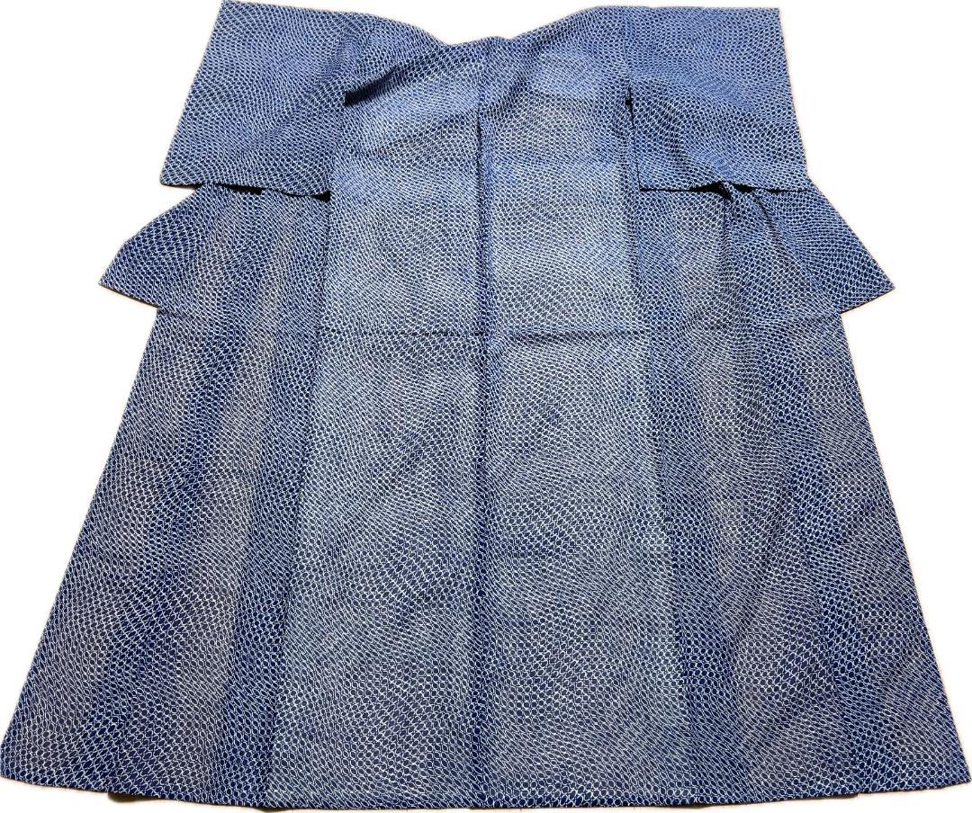 新発売 新商品 PP6106 着物 小紋 単衣 夏用 絽 紺 対象身長～142㎝ 送料無料 着物・浴衣