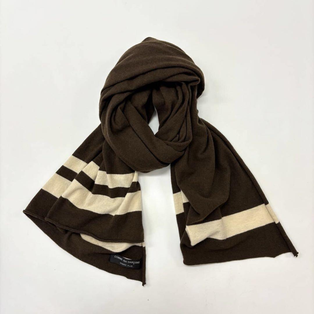 良品 コム デ ギャルソン オムプリュス ウール ナイロン 大判 ストール