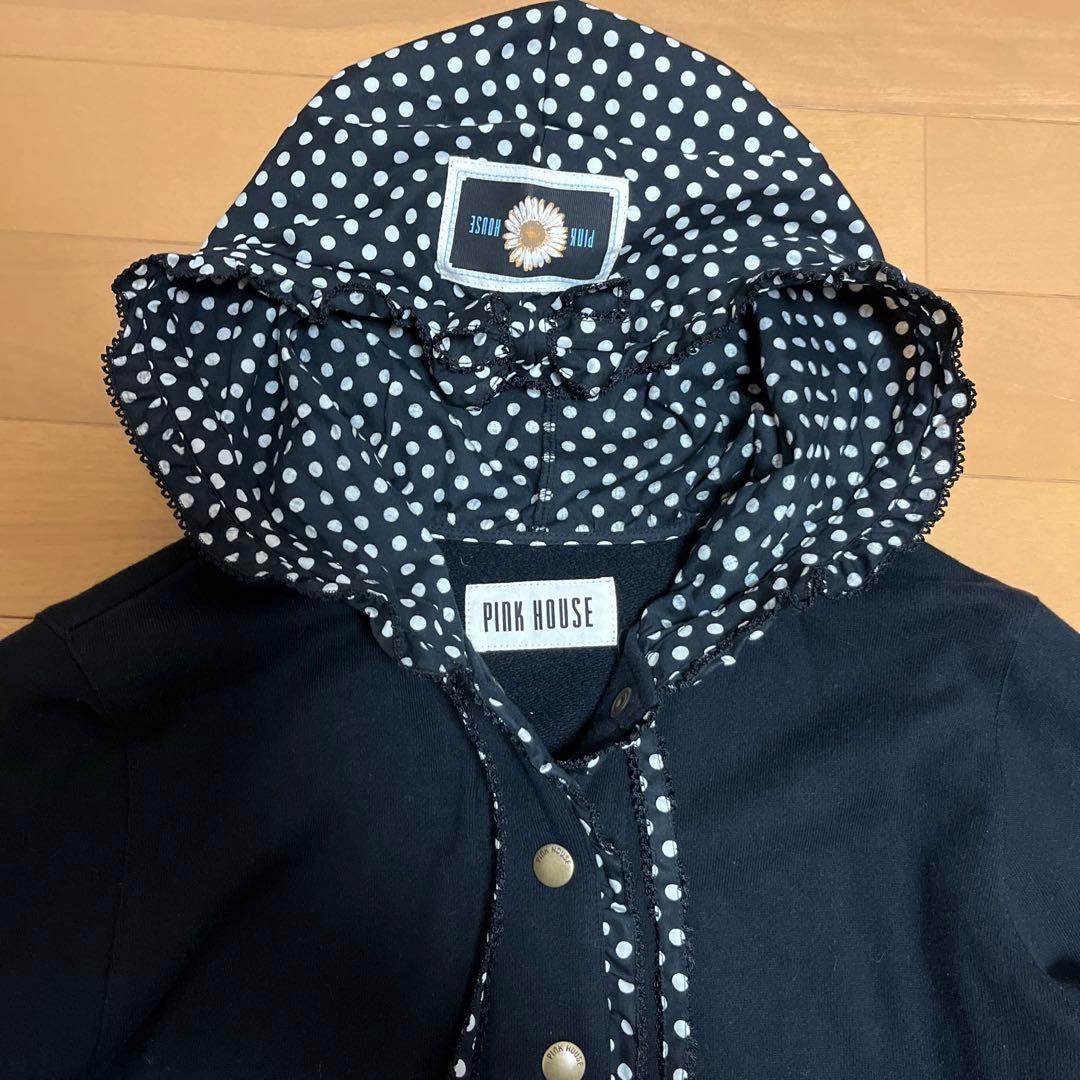 ピンクハウスドットフリルパーカーM