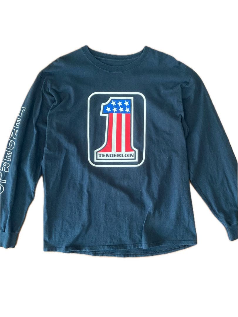 テンダーロイン ナンバーワン ロングスリーブTシャツ TENDERLOIN】テンダーロイン ナンバーワンプリント ロングTシャツ 黒
