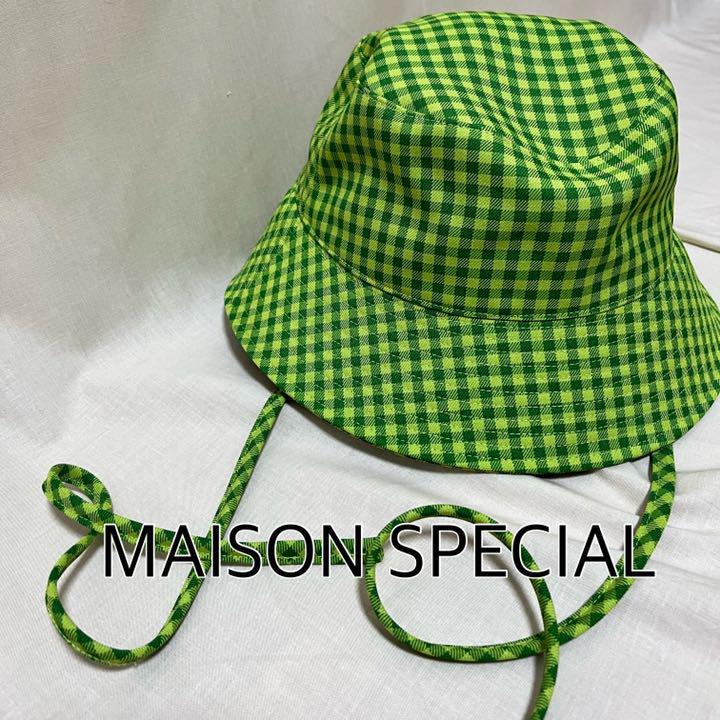 美品 Maison Special ギンガムチェック バケットハット 緑 期間限定今なら送料無料 美品 Maison Special ギンガムチェック バケットハット 緑 期間限定今なら送料無料