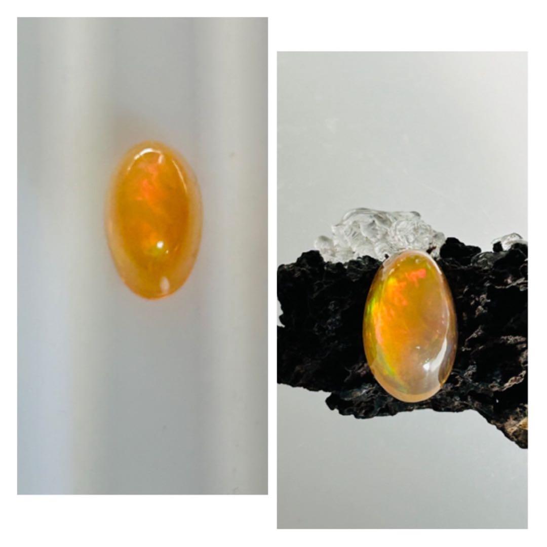 (M1121-4)メキシコ産ファイアーオパール 6.336ct 宝石 ルース (M1121-4)メキシコ産ファイアーオパール 6.336ct 宝石 ルース