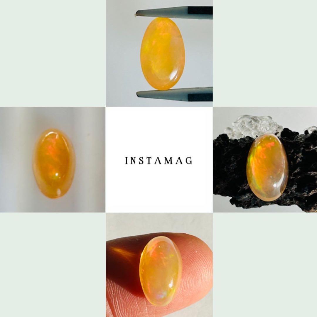 (M1121-4)メキシコ産ファイアーオパール 6.336ct 宝石 ルース (M1121-4)メキシコ産ファイアーオパール 6.336ct 宝石 ルース