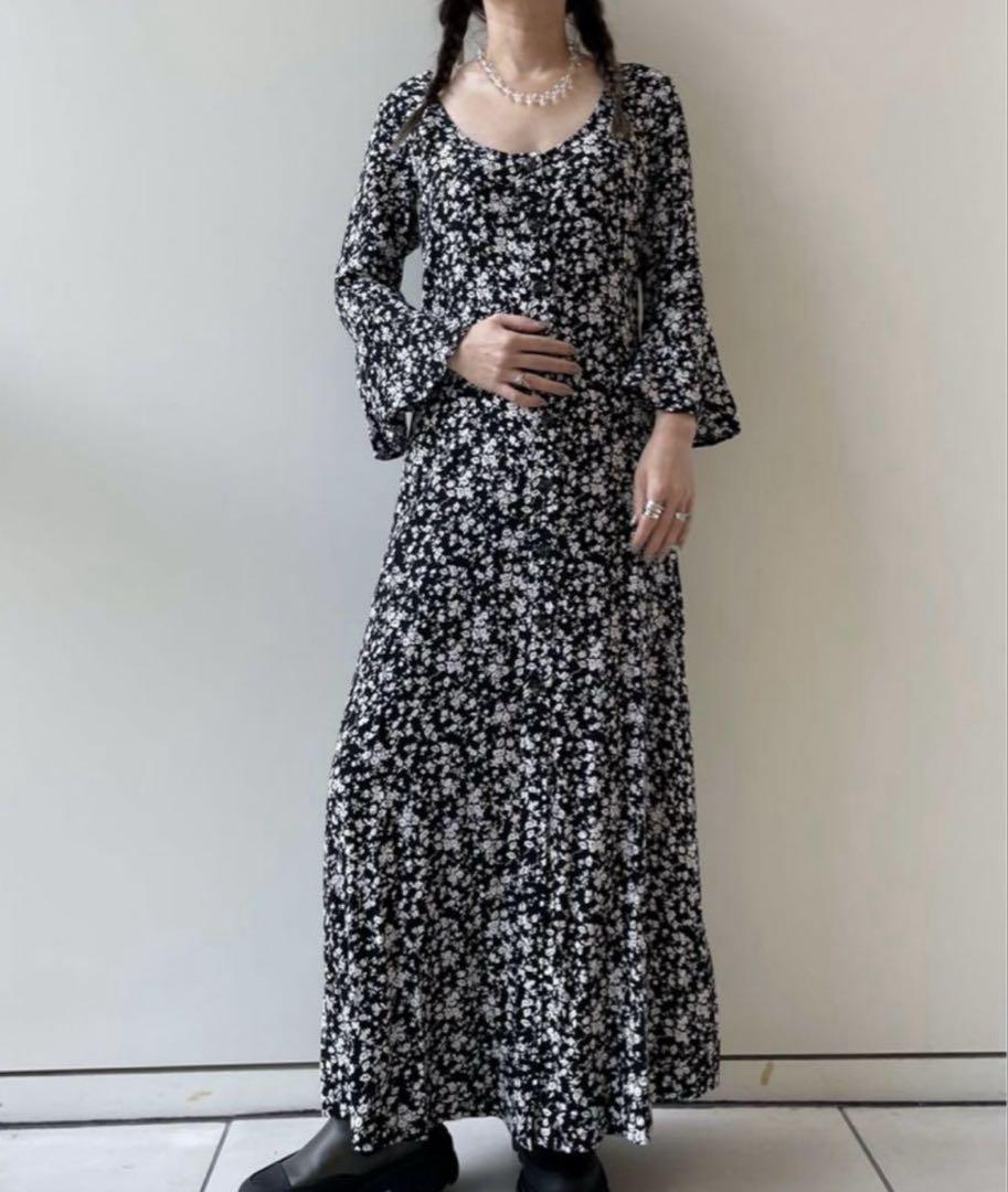 GANNI PRINTED CREPE DRESS