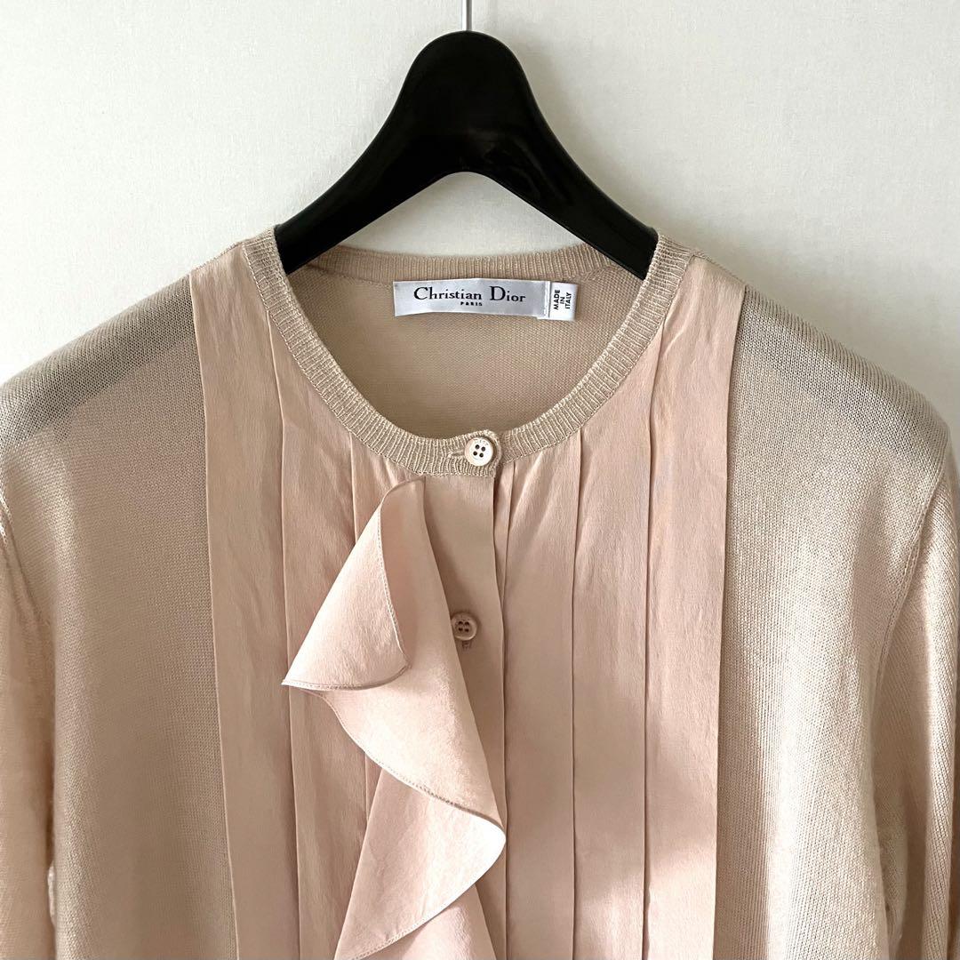 美品 イタリア製 Christian Dior カシミヤシルク ニット 半袖
