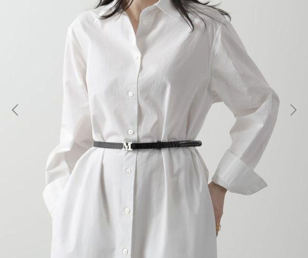 【新品、未使用】MAX MARA クロコダイル風 Mロゴベルト　Sサイズ