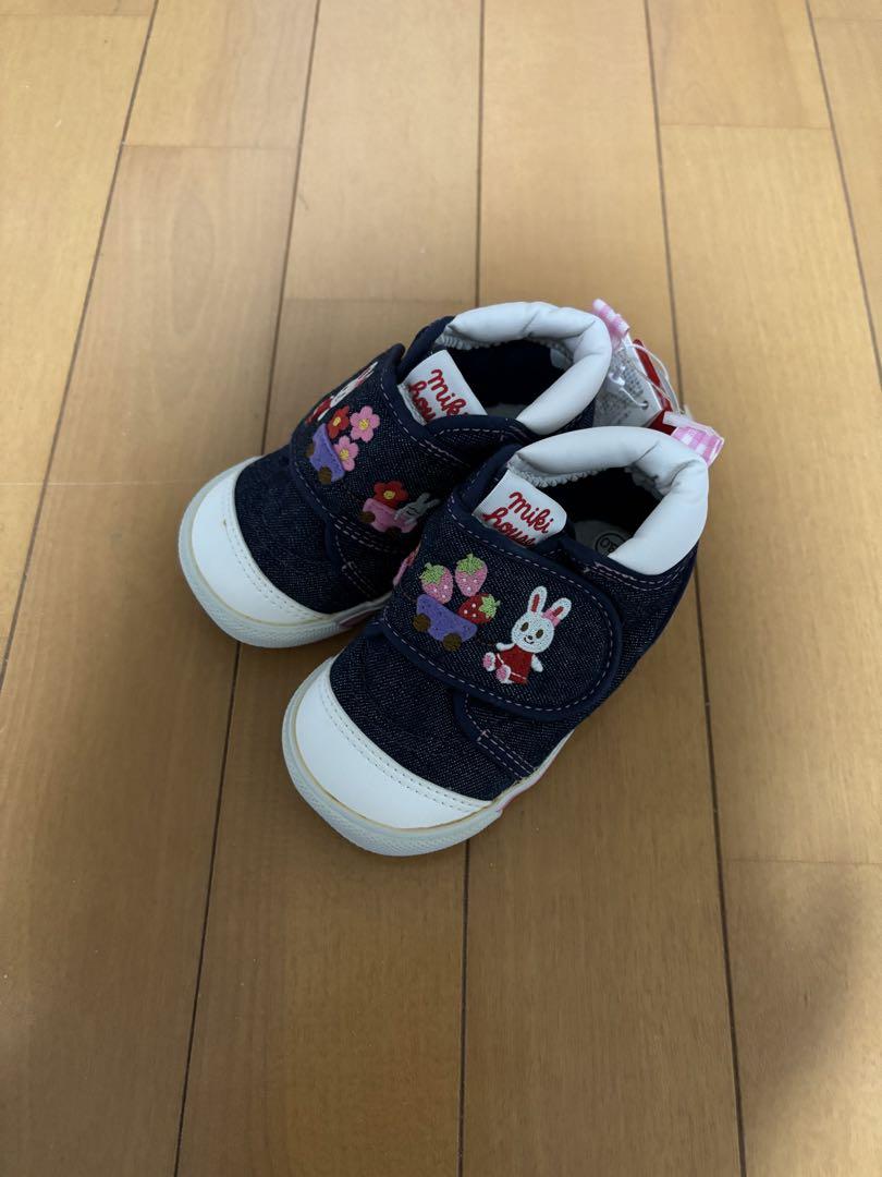 新品 未使用 ミキハウス ファーストシューズ うさこ刺繍 靴 13㎝