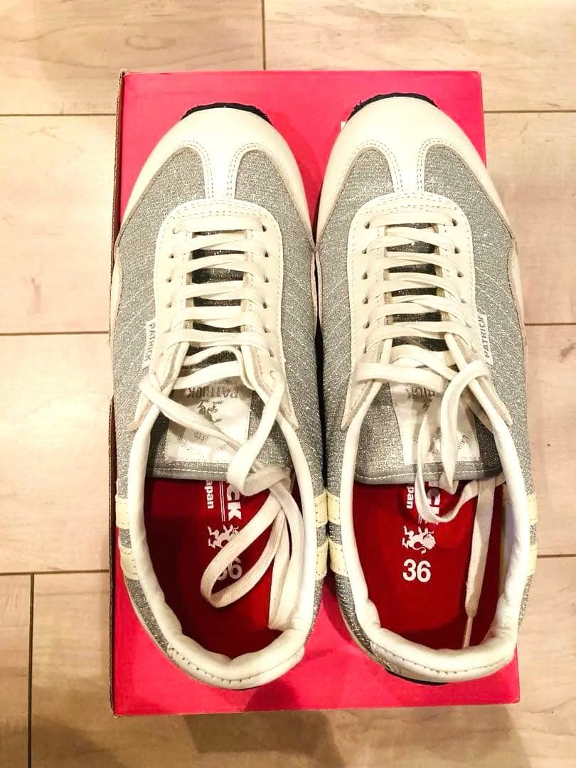 ★再値下げ★PATRICK ホワイト シルバー スニーカー 36