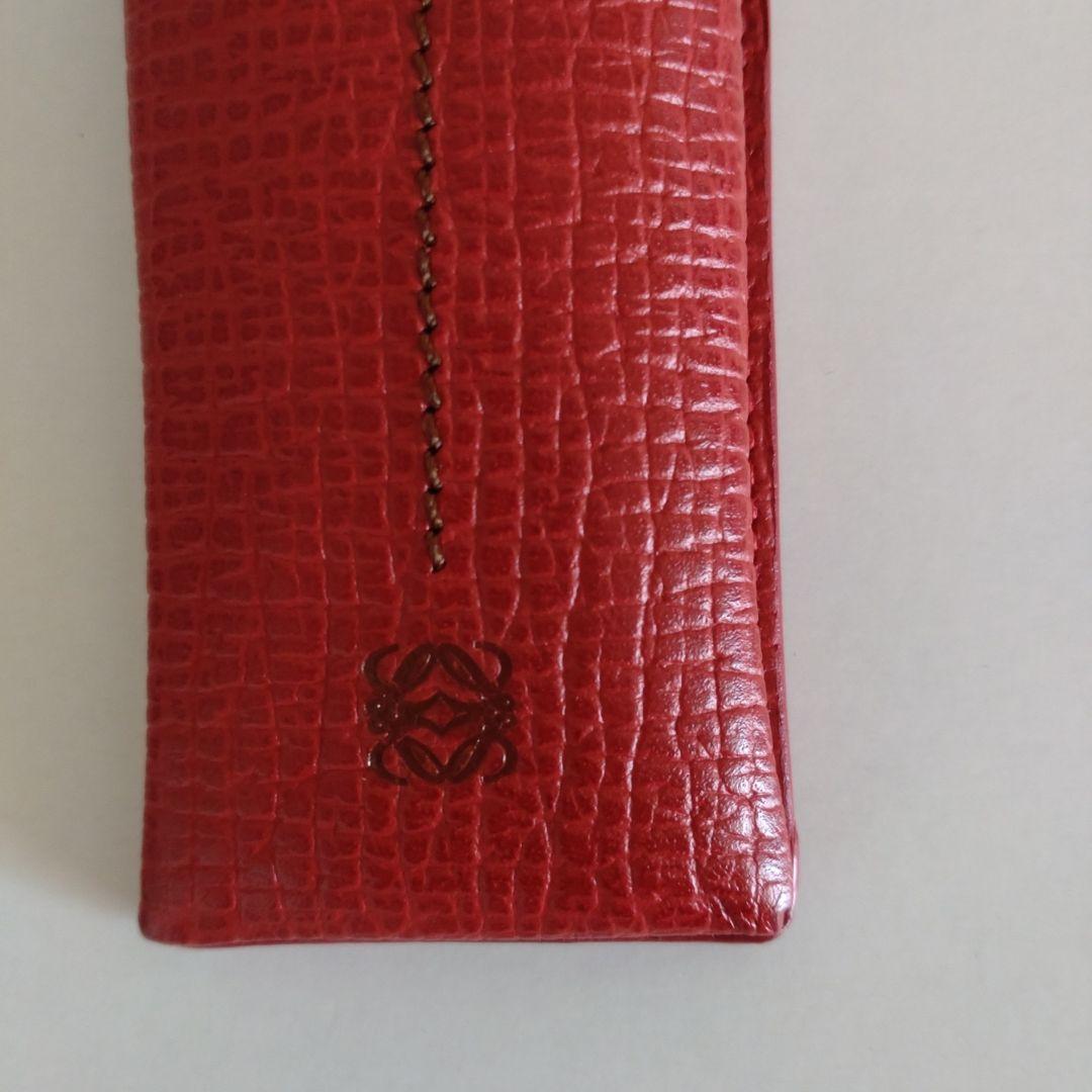 LOEWE　ロエベ　ペンケース　レザー　レッド