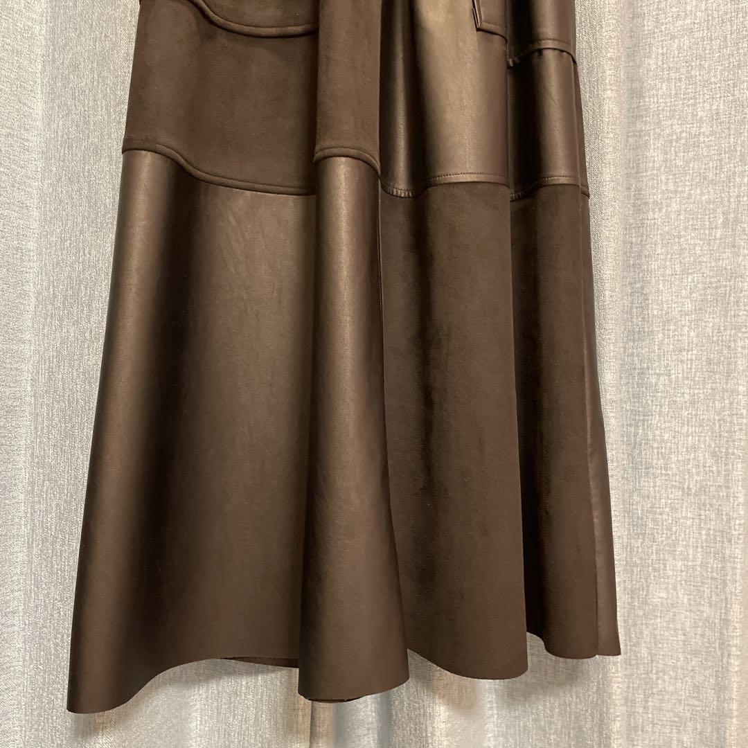 新品タグ付き FENNEL 異素材ドッキングフレアスカート