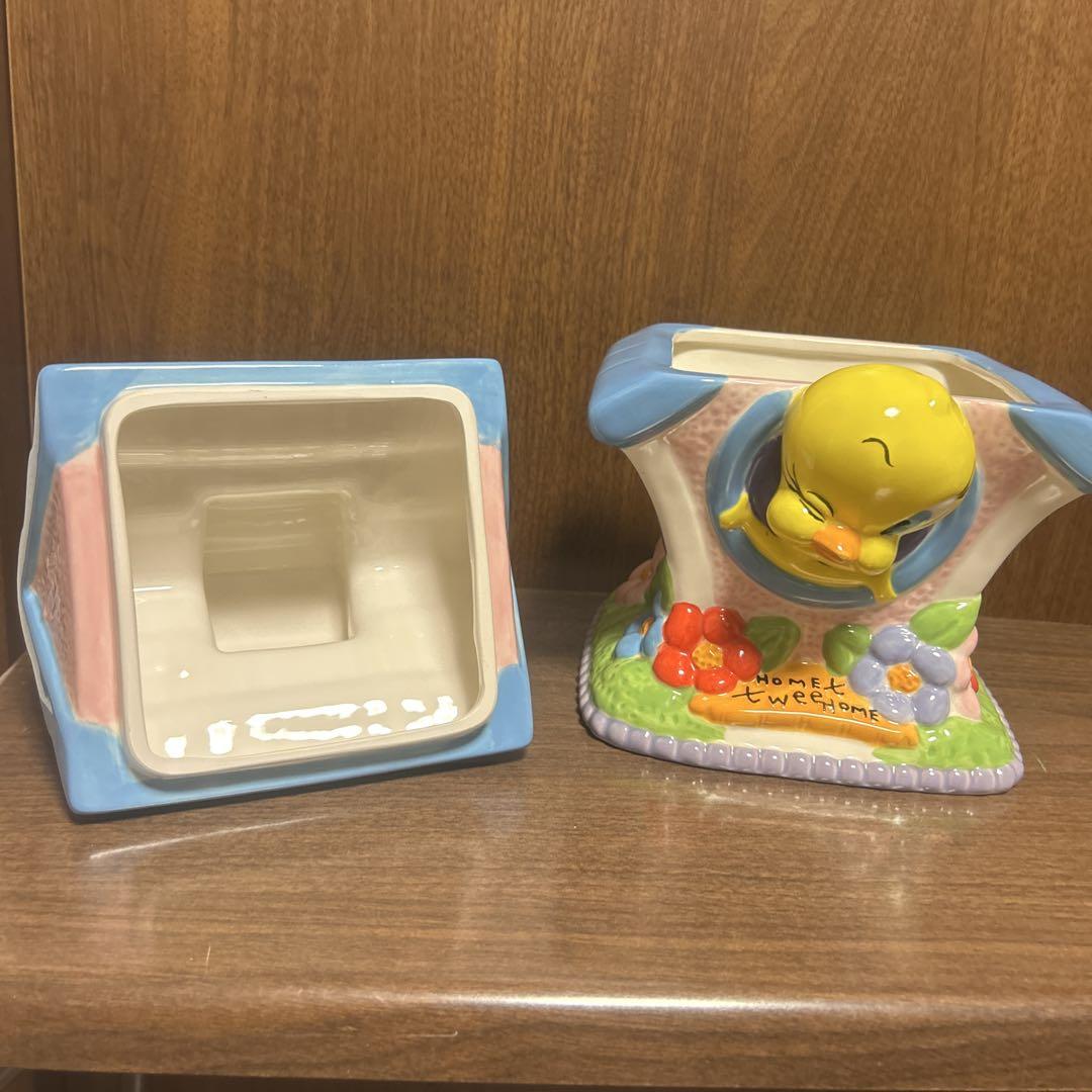 最新な ツイーティー クッキージャー 陶器製 置物