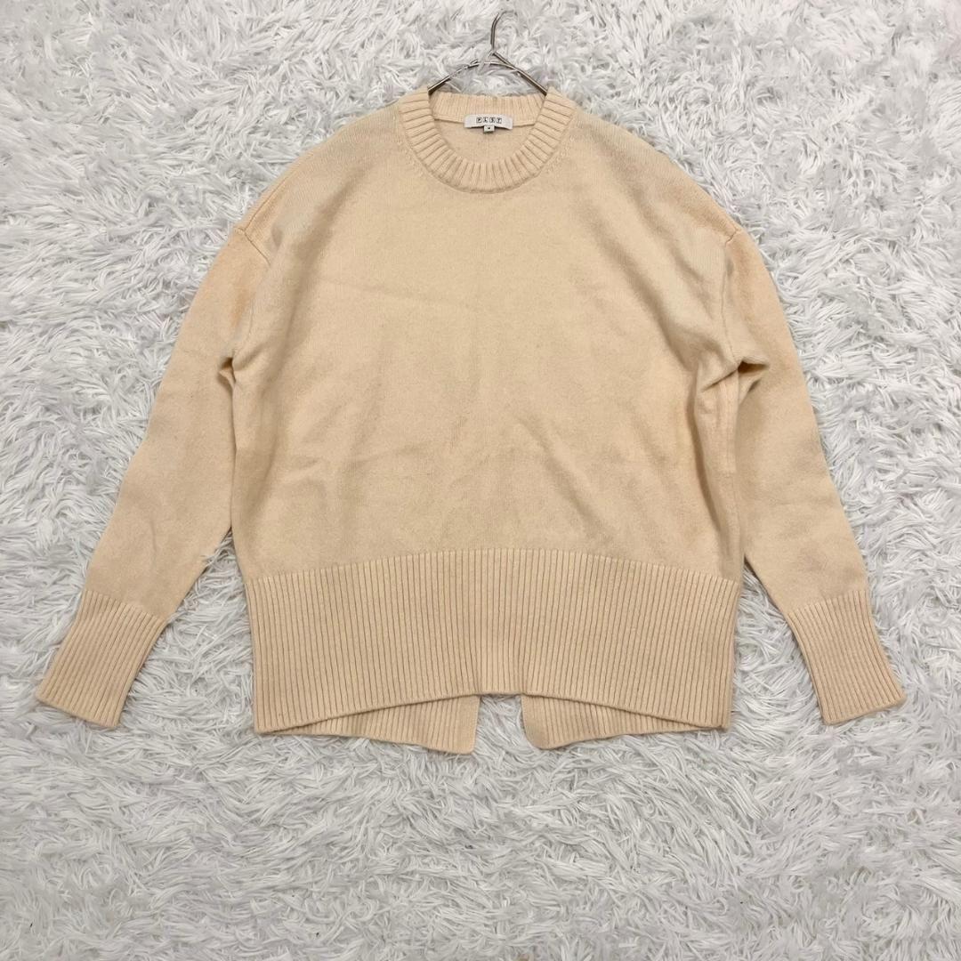 【プラステ】クルーネックセーター カシミヤ混 バックスリット 大人可愛い TC5