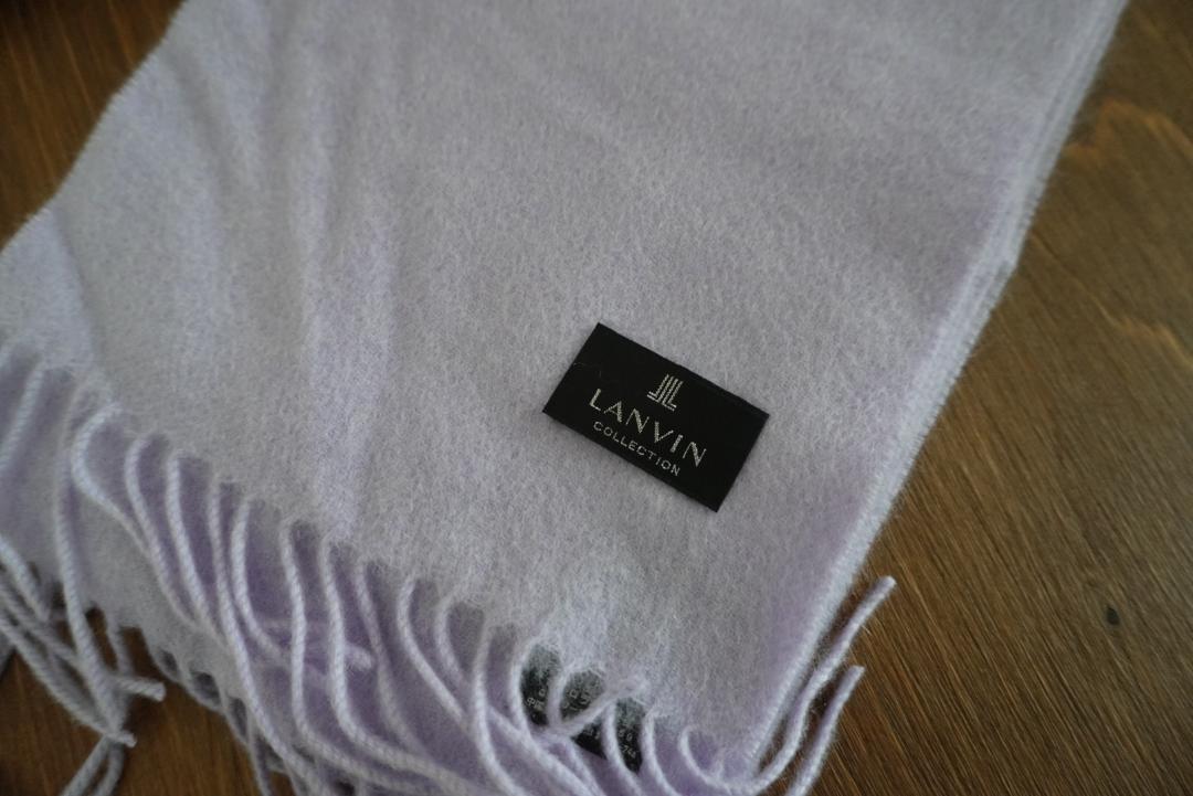値下げ【未使用】LANVIN　マフラーラベンダー色 LANVIN マフラー ラベンダー最 安値 価格