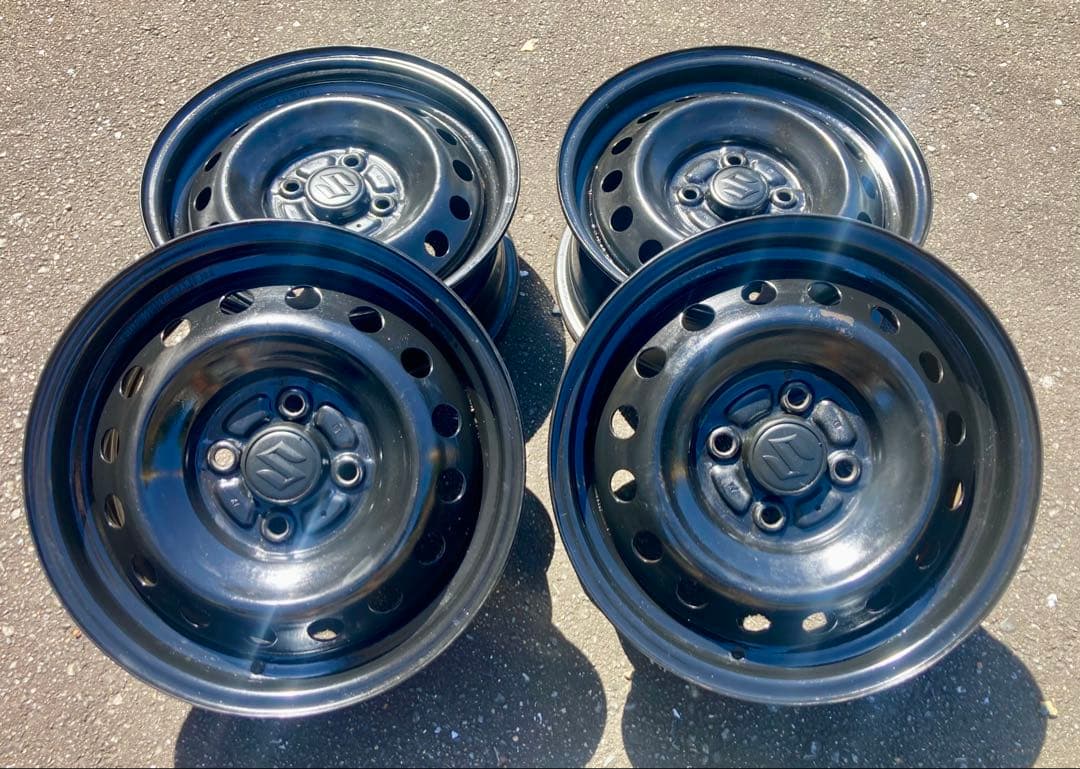 B ワイドリム 6J 14インチスチールホイール4本セット