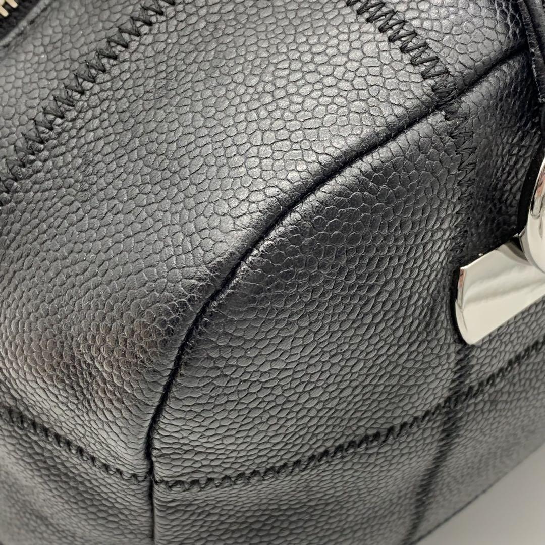 ☆CHANEL☆シャネル チョコバー ミニボストン キャビアスキン ハンドバッグ