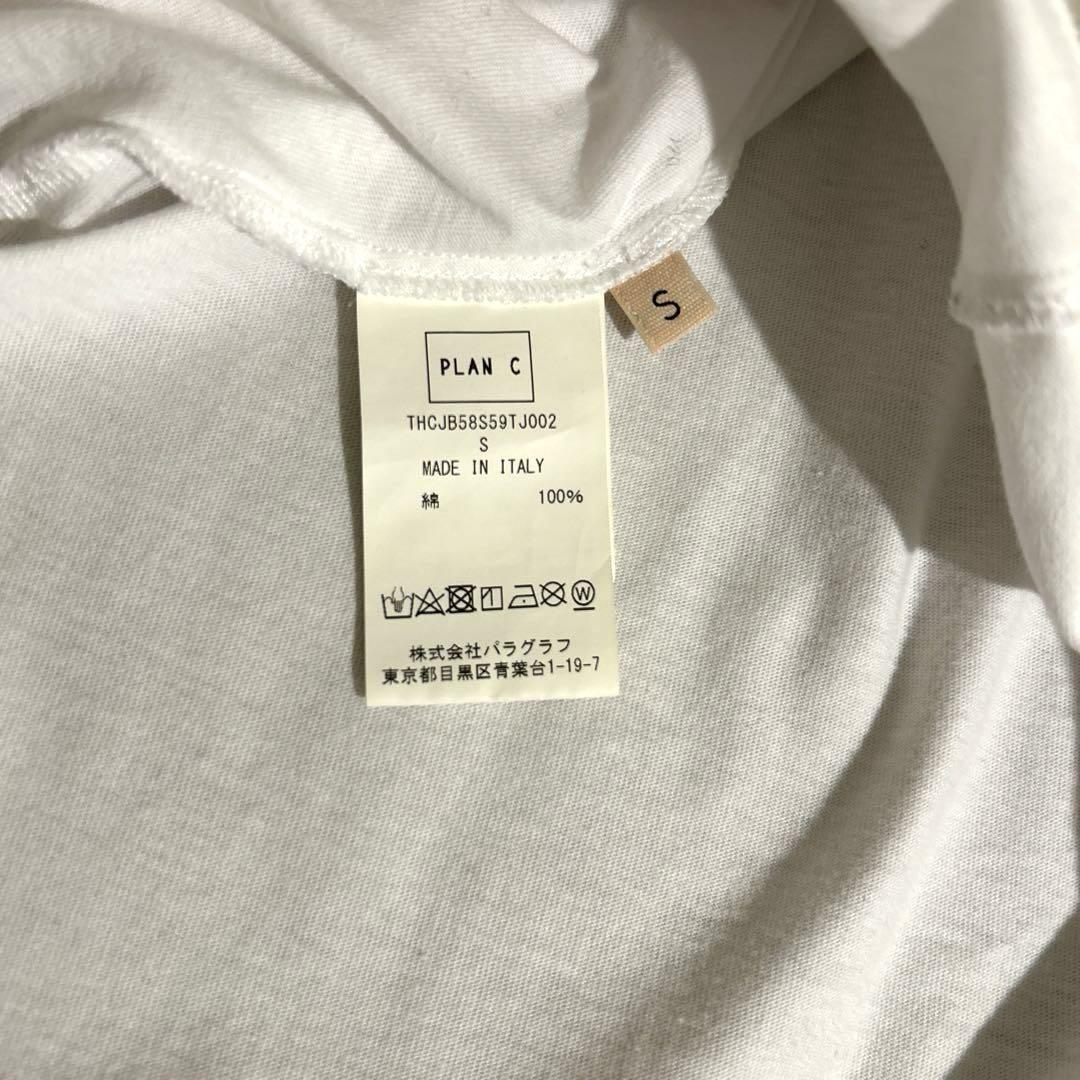 S Plan C グラフィックロングホワイト Tシャツ