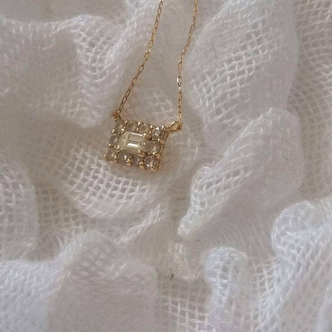 ◆18K 0.2カラットネックレス◆スクエア ゴールド ダイヤモンド ◆18K 0.2カラットネックレス◆スクエア ゴールド ダイヤモンド