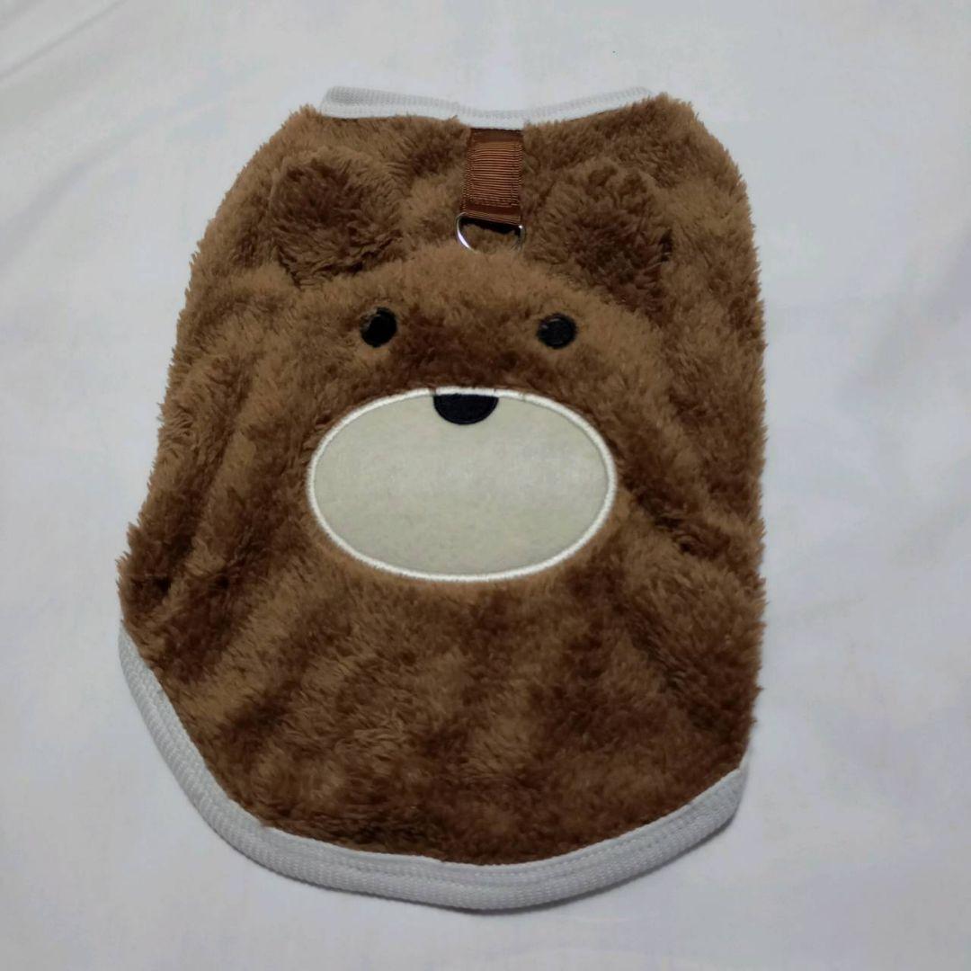 2枚セット くまさん ベスト 犬服 ブラウン ホワイト ハーネス Lサイズ