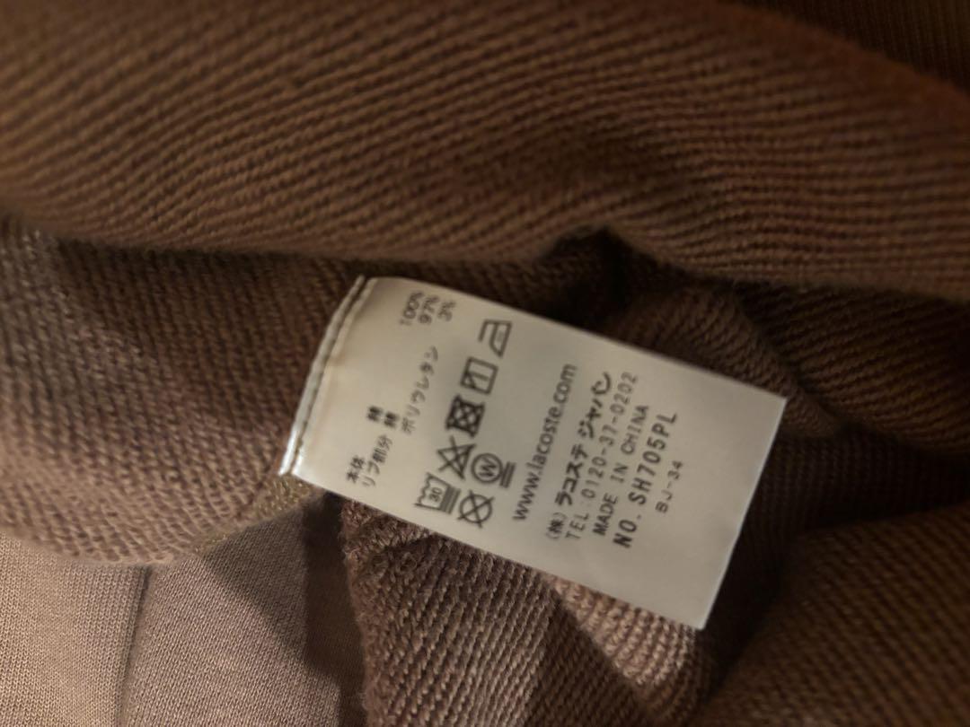LACOSTE ラコステ パーカー ships別注 青ワニ 茶色 5 Lサイズ