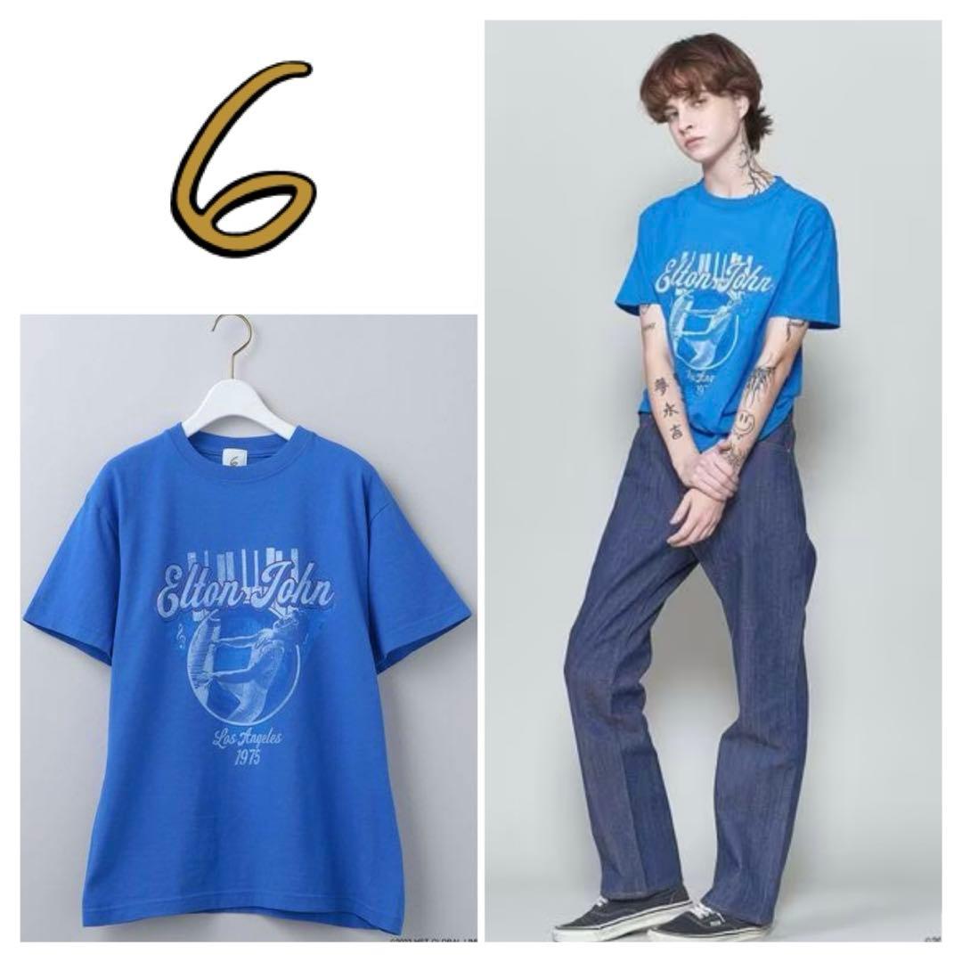 6 ROKU ELTON JOHN PIANO BASEBALL TシャツXL LL 6 ROKU BEAUTY YOUTH UNITED ARROWS