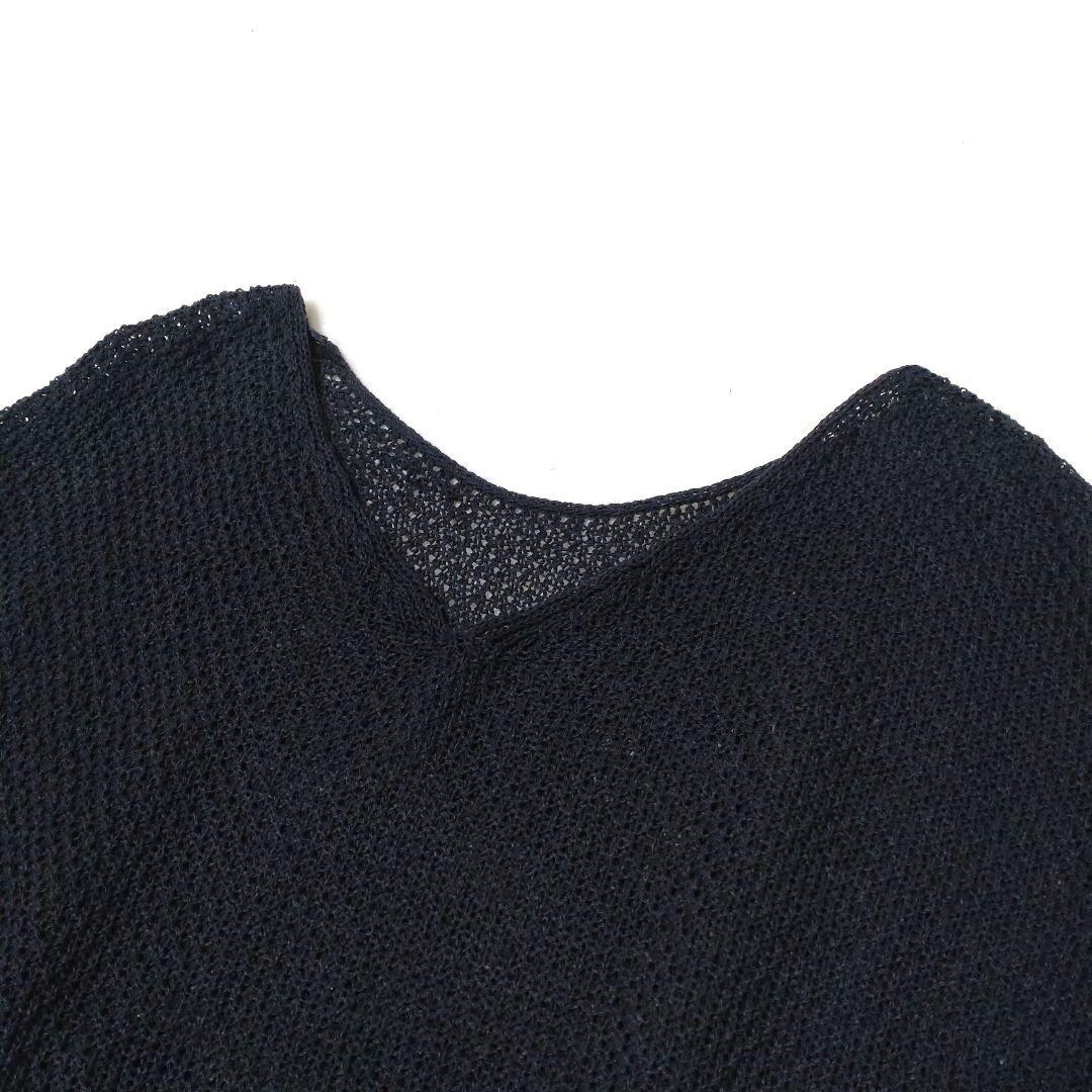 Noble ノーブル　ペーパーヤーンカノコ BACK V プルオーバー　黒