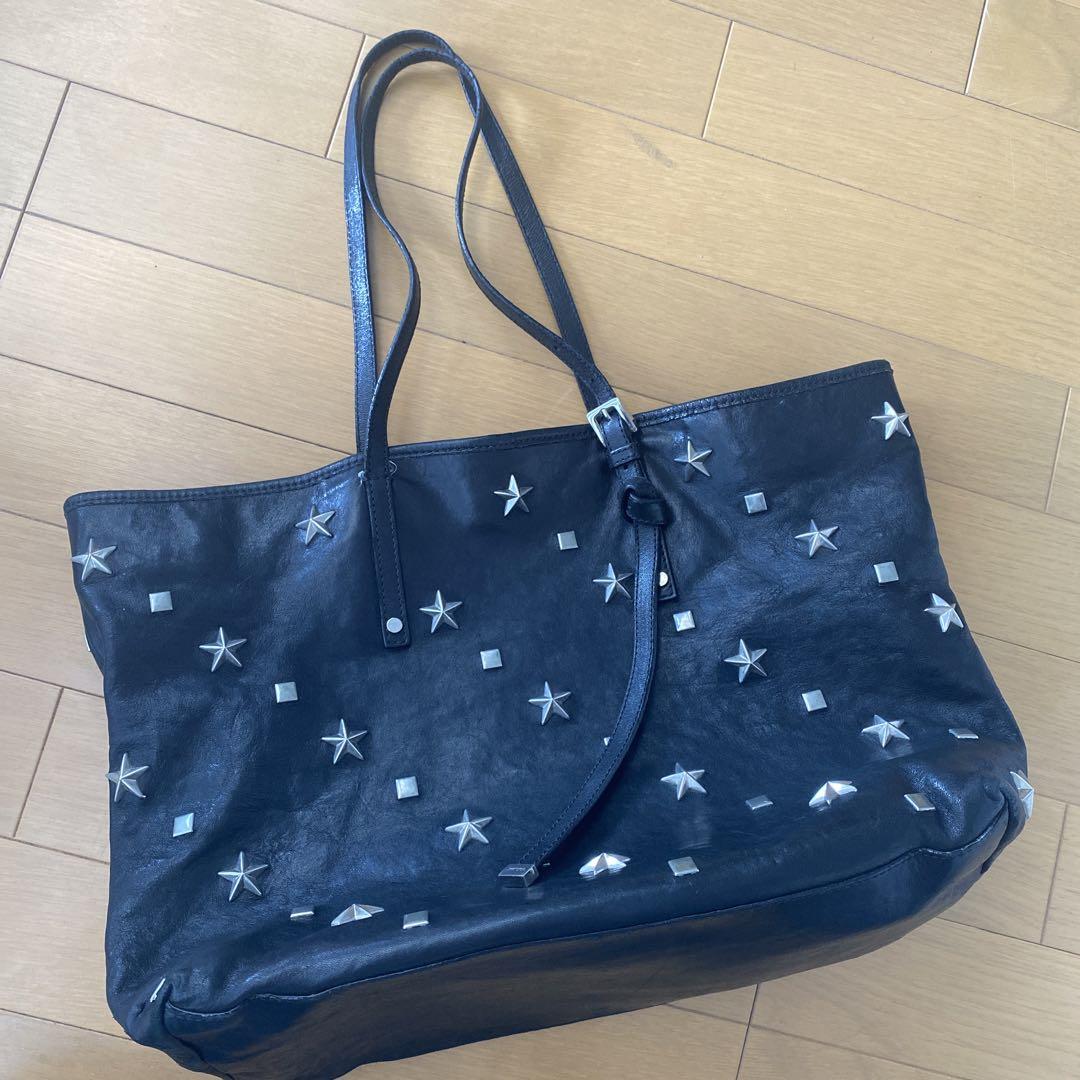 JIMMY CHOO バッグ トートバッグ黒 星シルバースター 画像1