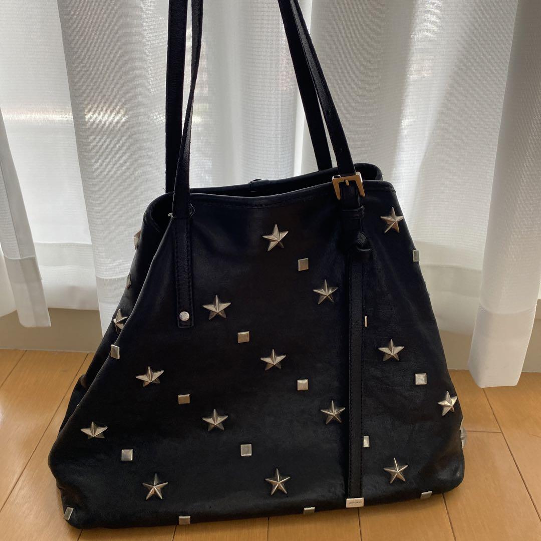 JIMMY CHOO バッグ トートバッグ黒 星シルバースター 画像12