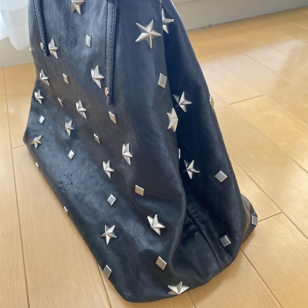 JIMMY CHOO バッグ トートバッグ黒 星シルバースター 画像14