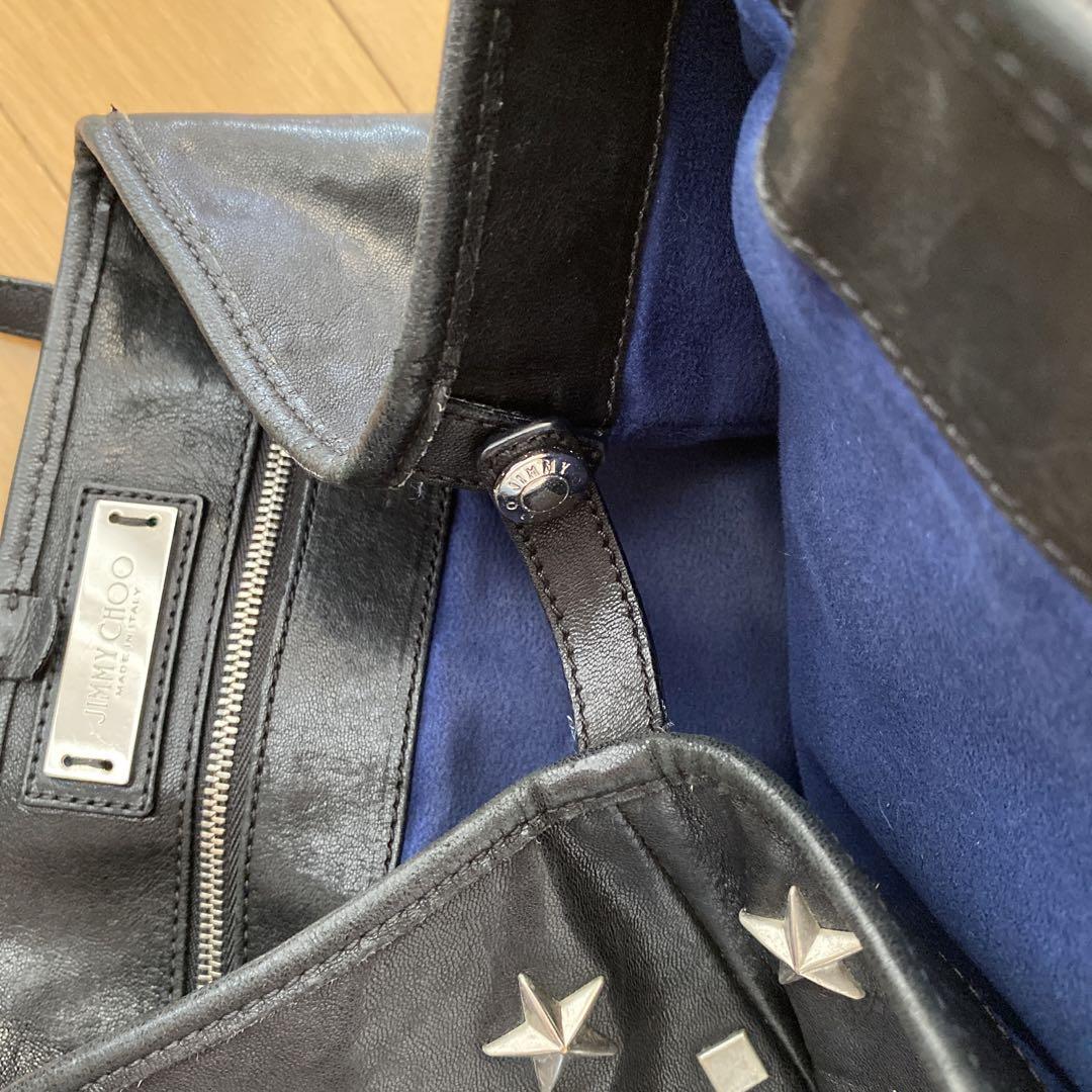 JIMMY CHOO バッグ トートバッグ黒 星シルバースター 画像16