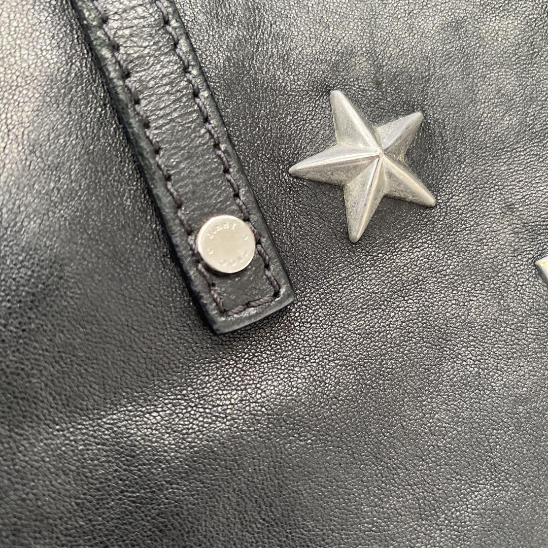 JIMMY CHOO バッグ トートバッグ黒 星シルバースター 画像5