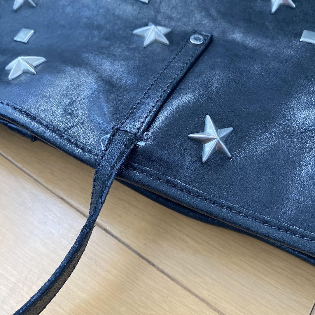 JIMMY CHOO バッグ トートバッグ黒 星シルバースター 画像8
