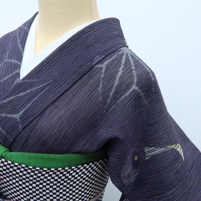 Y3203◇美品 洗える夏着物 絽 麻の葉 小紋 - メルカリ