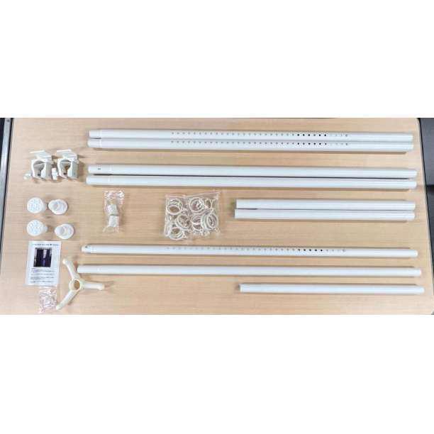 1394_カーテンポール 2ポール 白 パーテーション 仕切り つっぱり