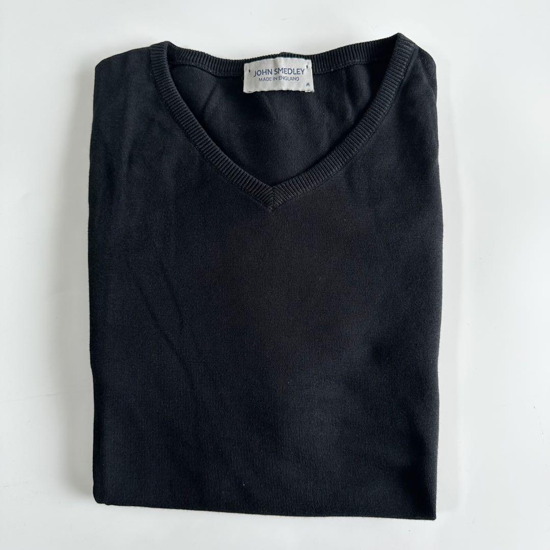 JOHN SMEDLEY ジョンスメドレー 長袖コットンニット 黒 M