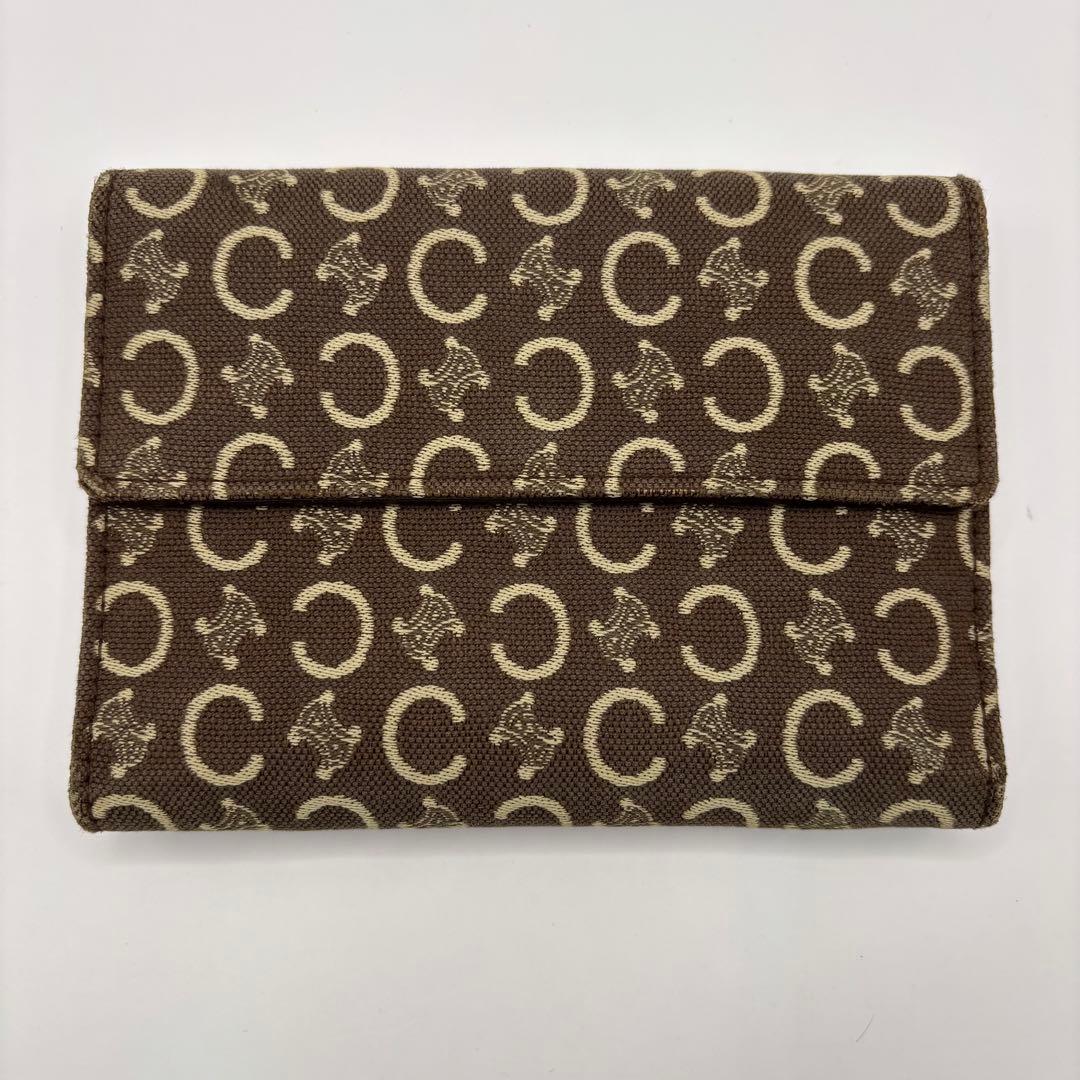 CELINE 三つ折り財布 キャンバス サルキー ブラウン ベージュ 総柄