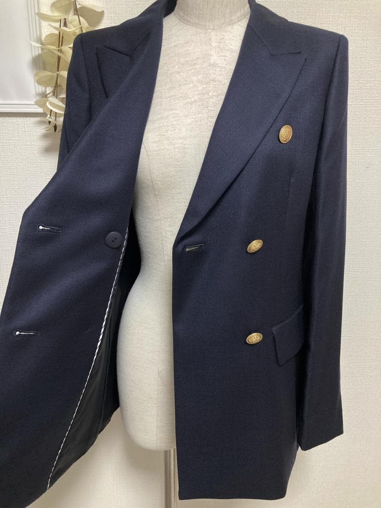 新品　ANAYI　ウールダブルジャケット　36　ネイビー