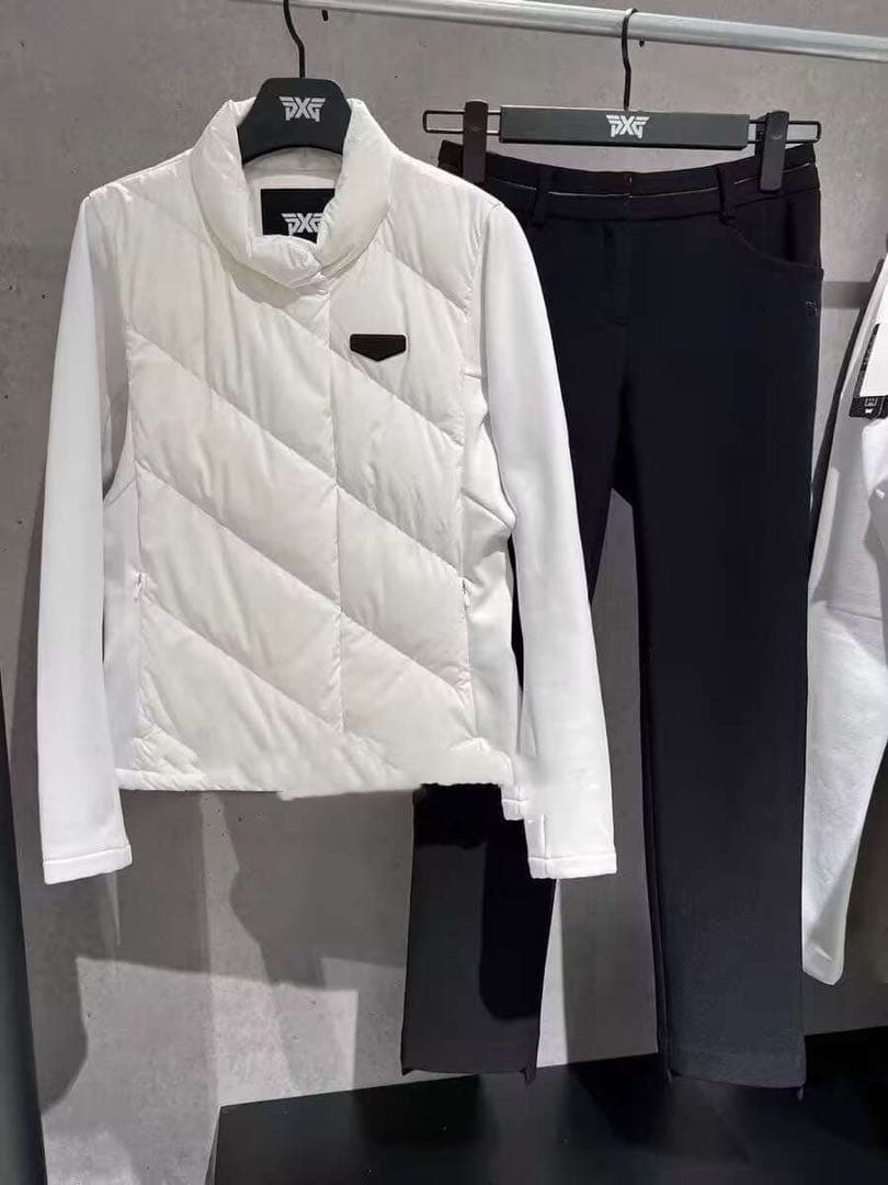 PXG ゴルフ ウェア レディース ジャケット ダウン×ニット 切替 トップス PXG ゴルフ ウェア レディース ジャケット ダウン×ニット 切替