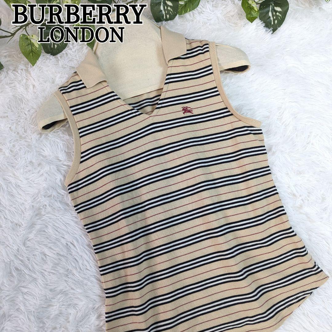 BURBERRY LONDON バーバリー ノースリーブ ポロシャツ ベージュ