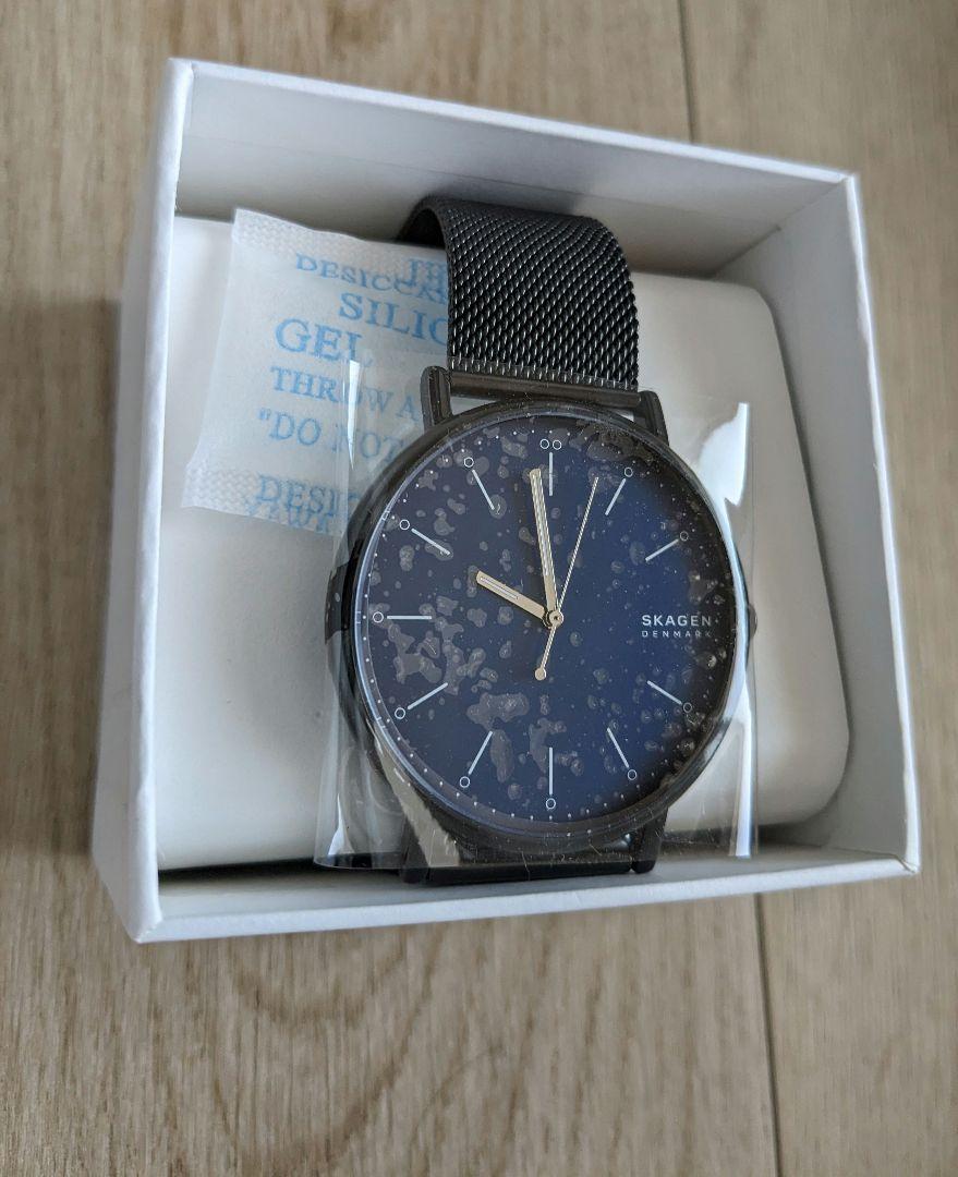 SKAGEN　SIGNATUR ブラックスチールメッシュウォッチ