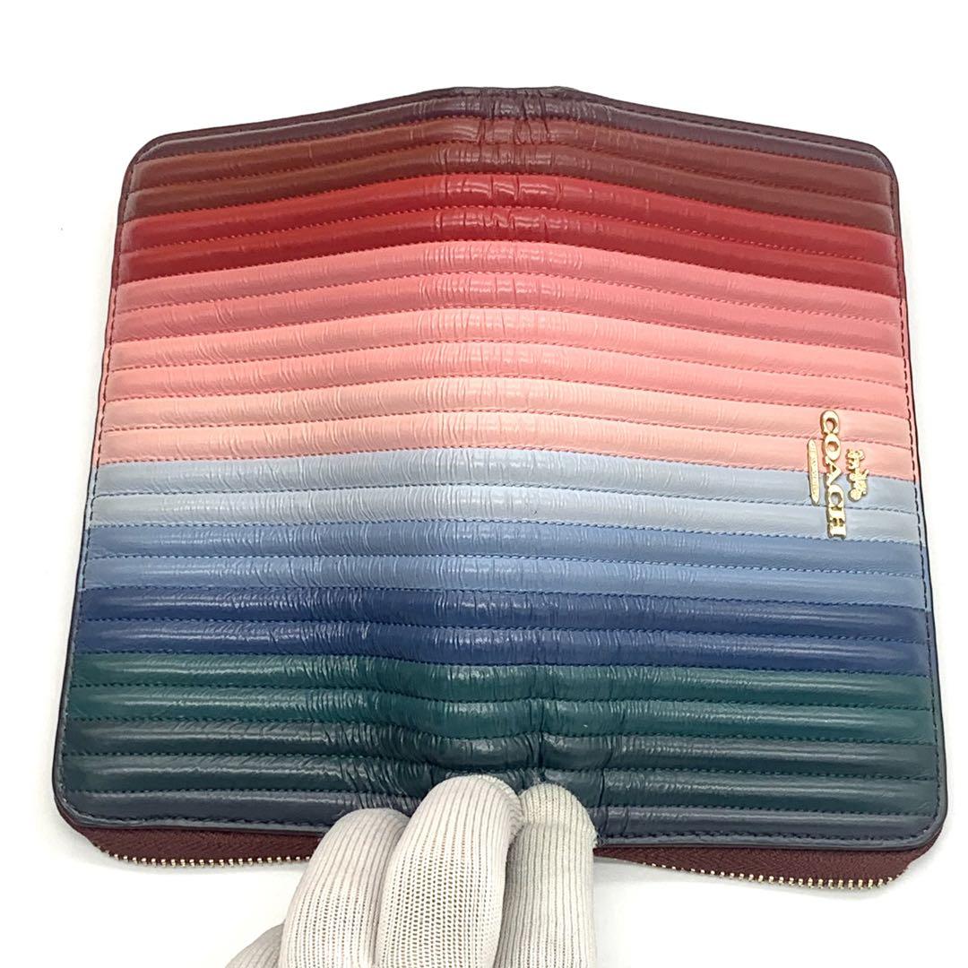 極希少　未使用級　COACH　日本未発売　オーガナイザー　レインボー　財布