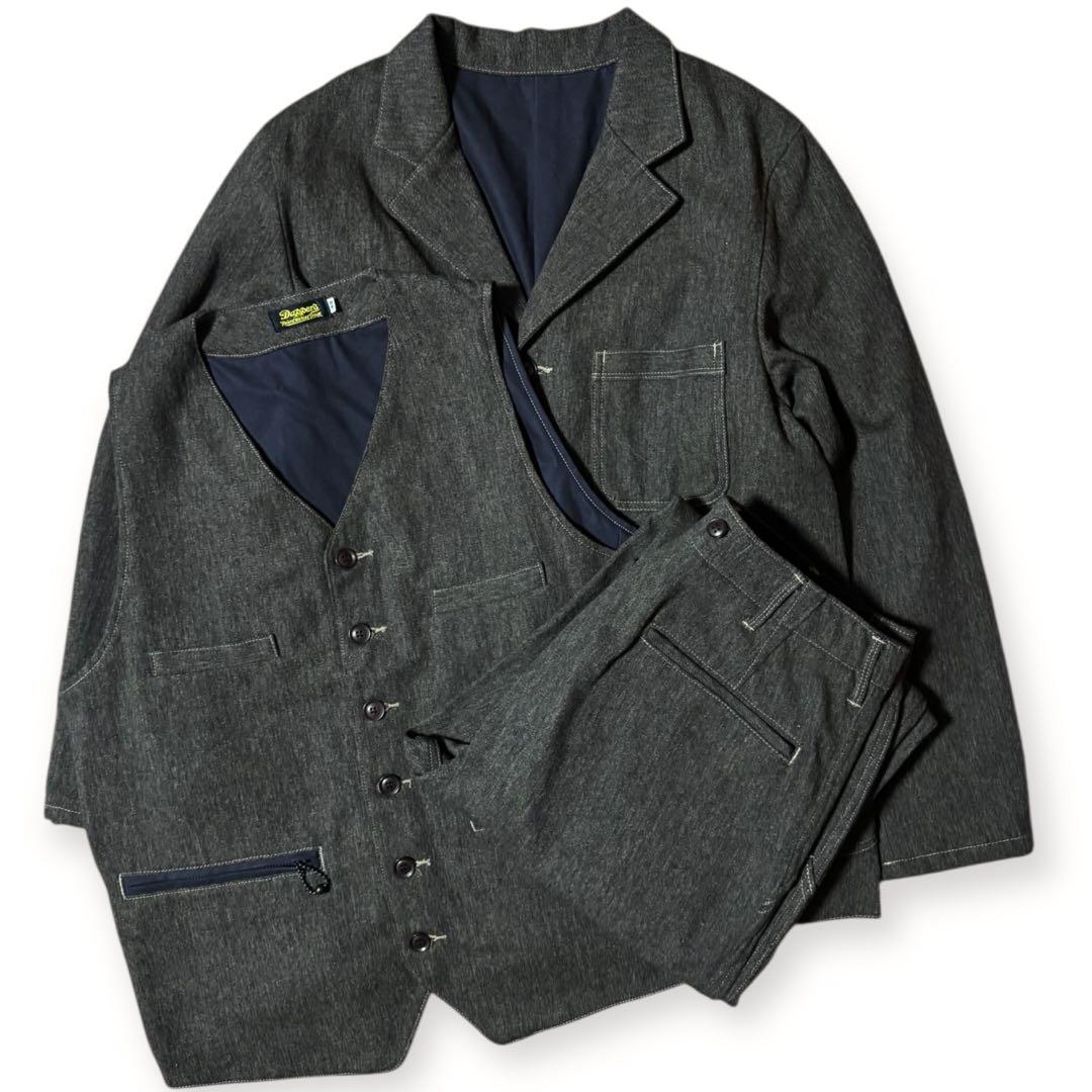 定価12万 Dapper s 3ピース ウールサージ セットアップ
