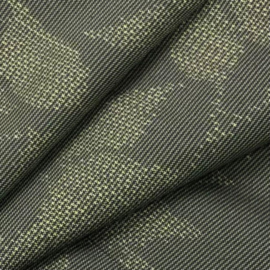 MK-1708 羽織 本場大島紬 横双絣 葉模様 深緑色