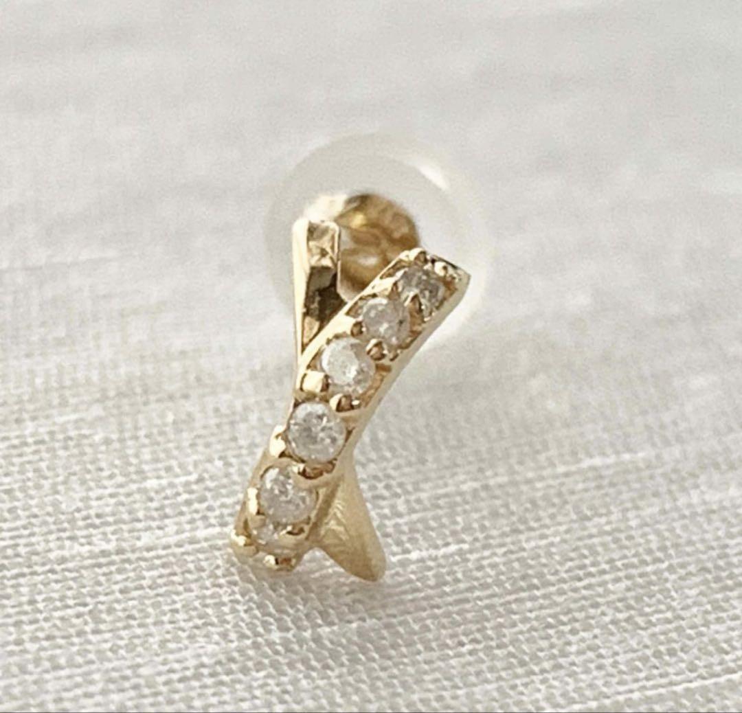 18金【クロス×天然ダイヤモンド0.1ctピアス】 18金【クロス×天然ダイヤモンド0.1ctピアス】 アクセサリー