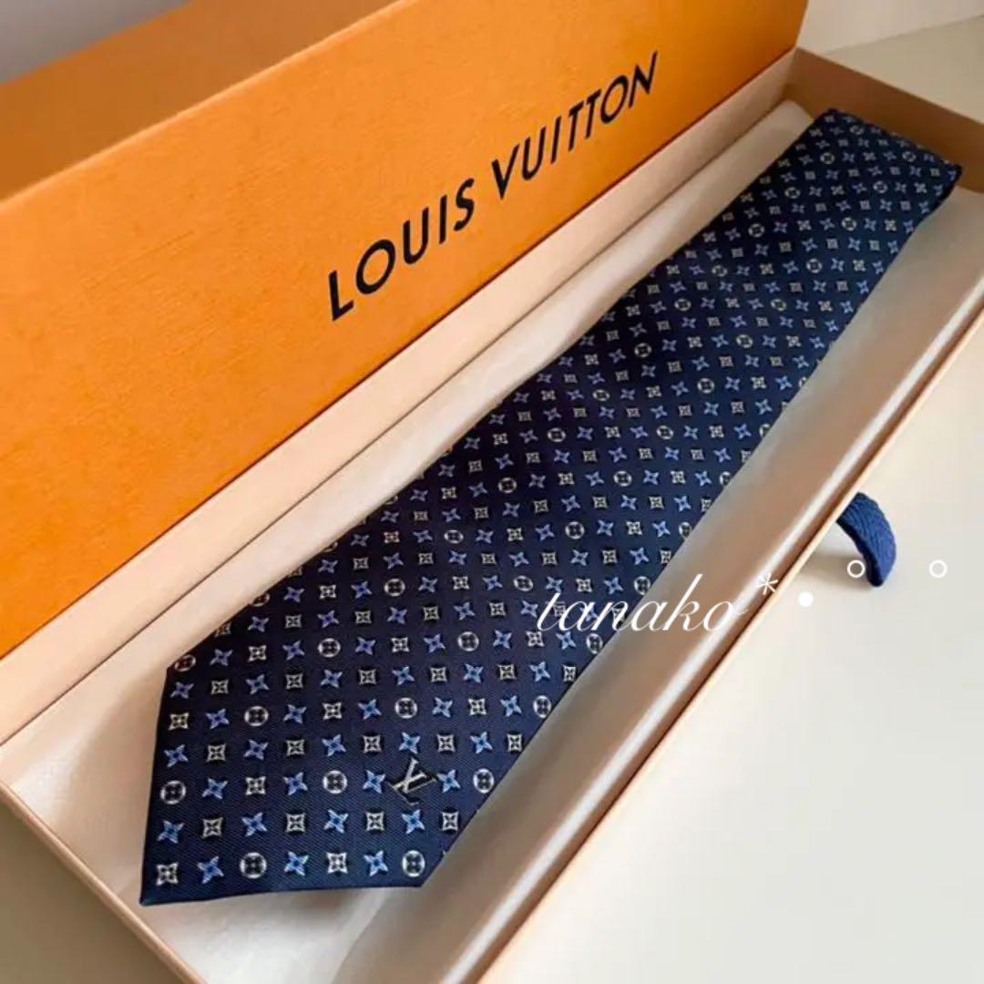 レア♡LOUIS VUITTON LV モノグラム フラワー ネクタイ ブルー
