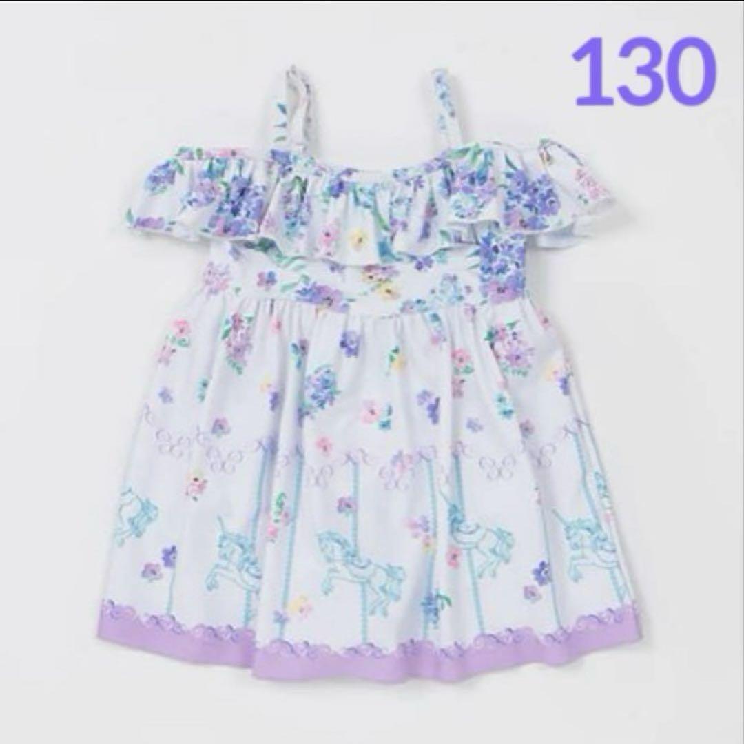 新品 130 ANNA SUI mini 花柄 セパレート 水着 女の子 キッズ服