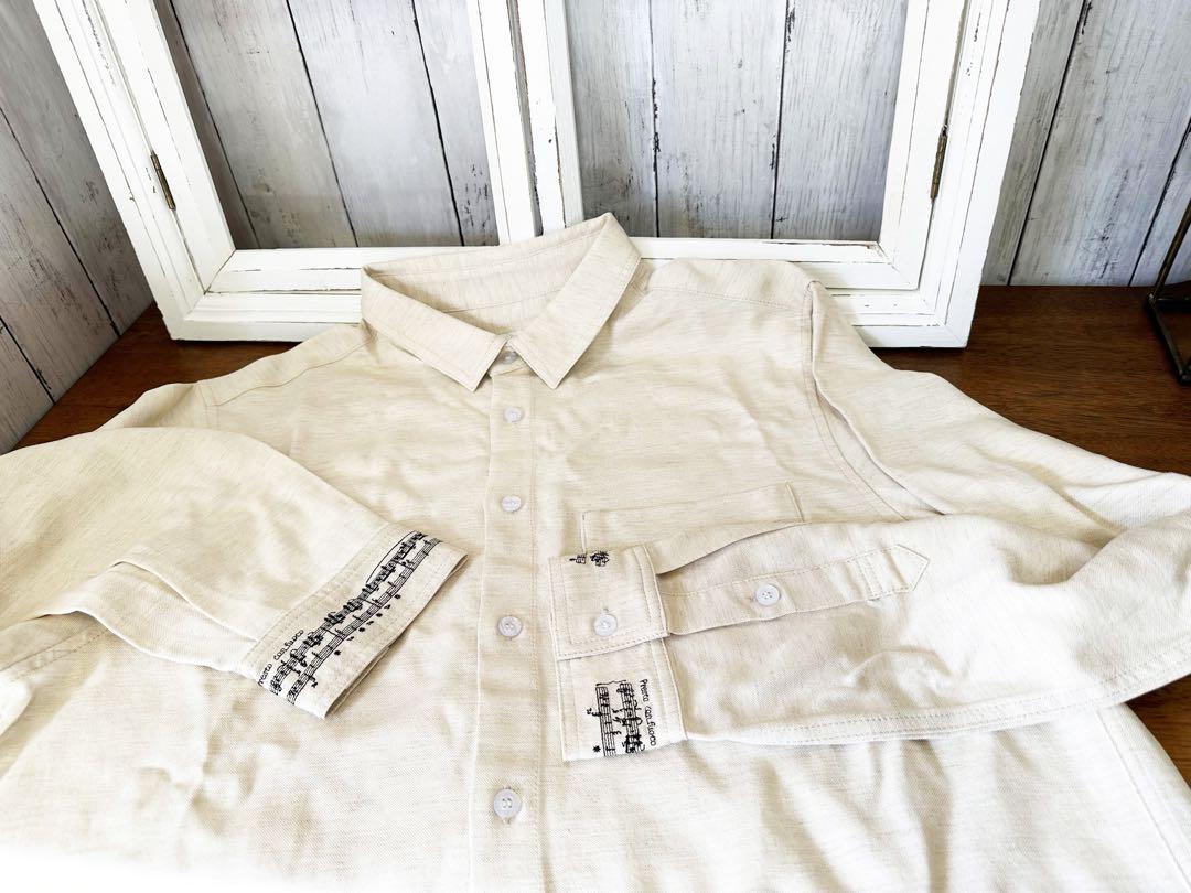 【新品】袖口刺繍シャツ　サイズM