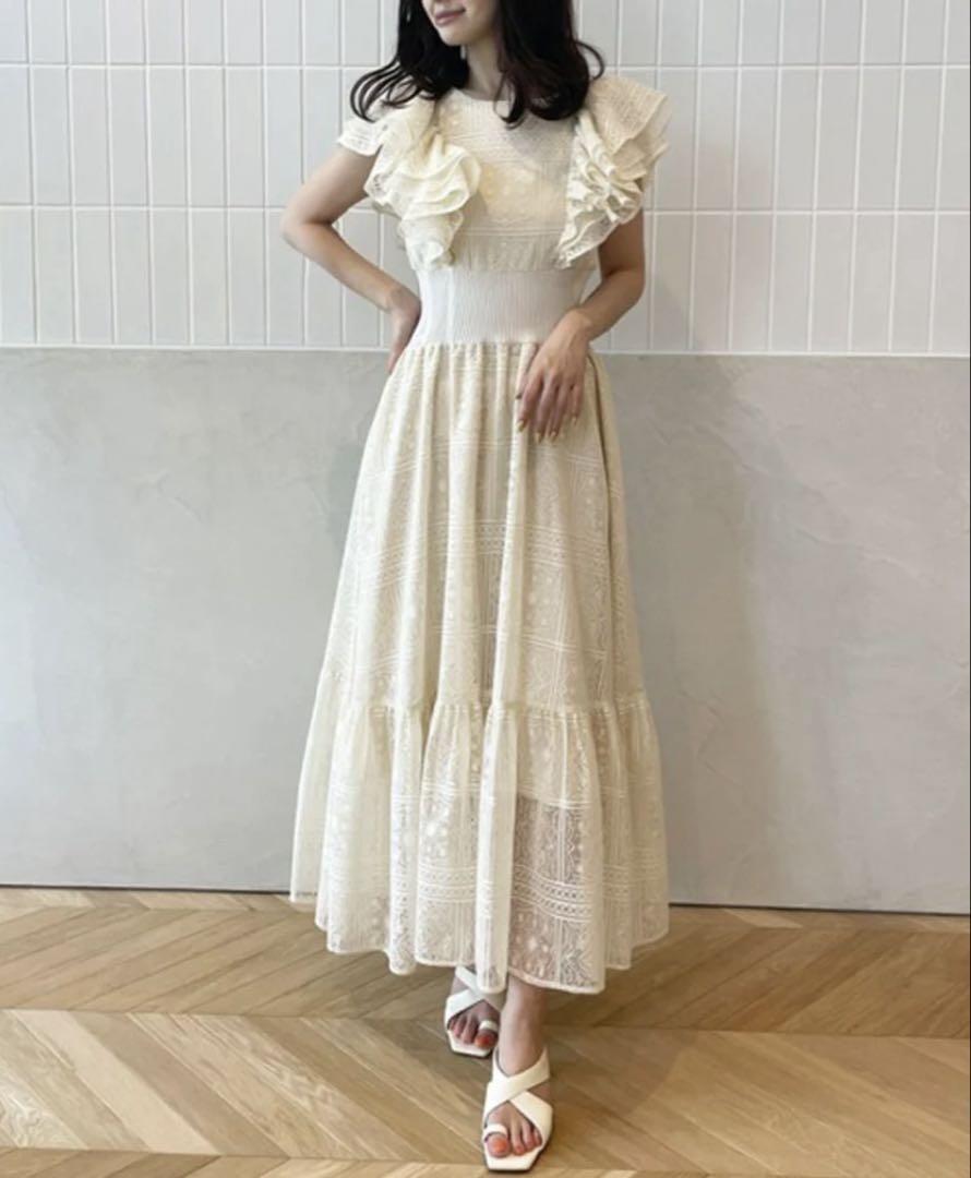 eimy istoire Mirabel lace フリルロングワンピース