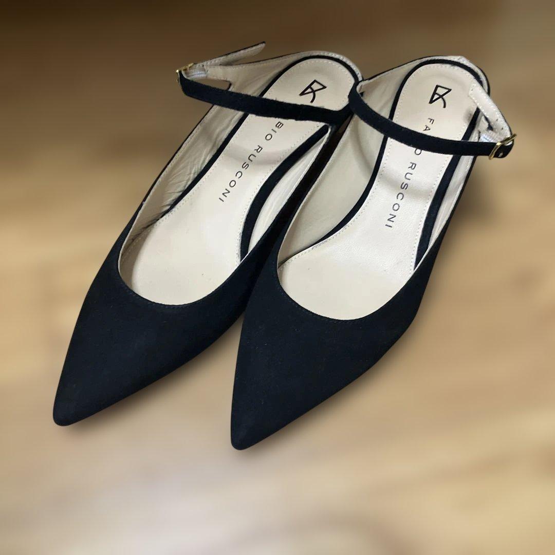 FABIO RUSCONI ブラック ハイヒール ポインテッドトゥ 3824.5cm FABIO RUSCONI