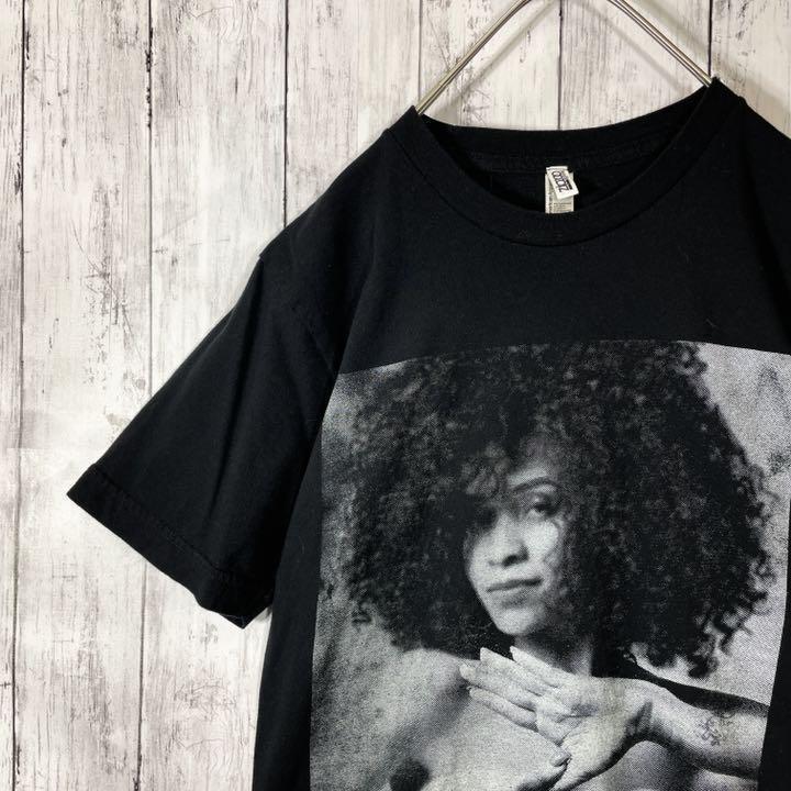 270円 高級ブランド バンドTシャツ ライブ ツアー ビッグロゴ 黒ブラックサイズS古着ゆるだぼ男女