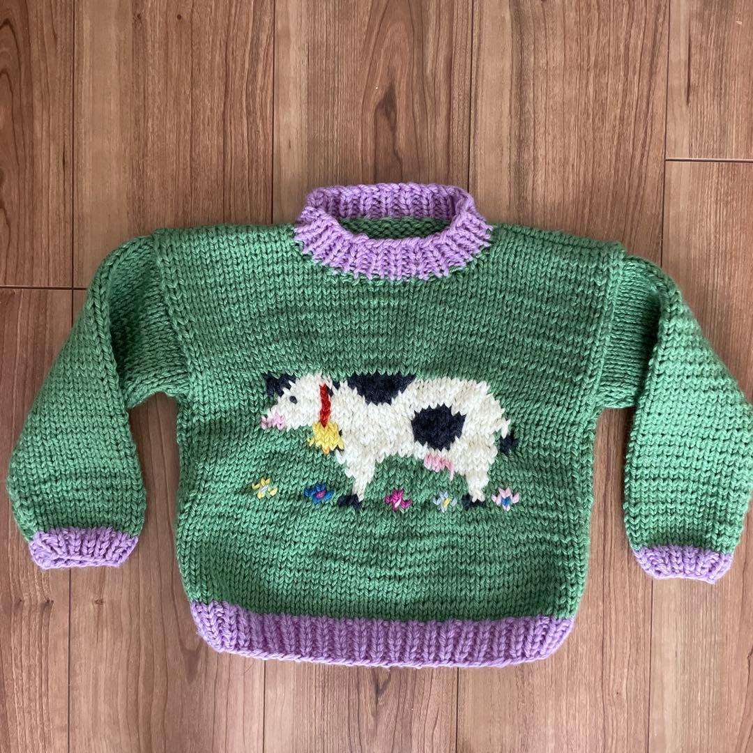 61Acorns 牛　うし　刺繍　ニット　セーター